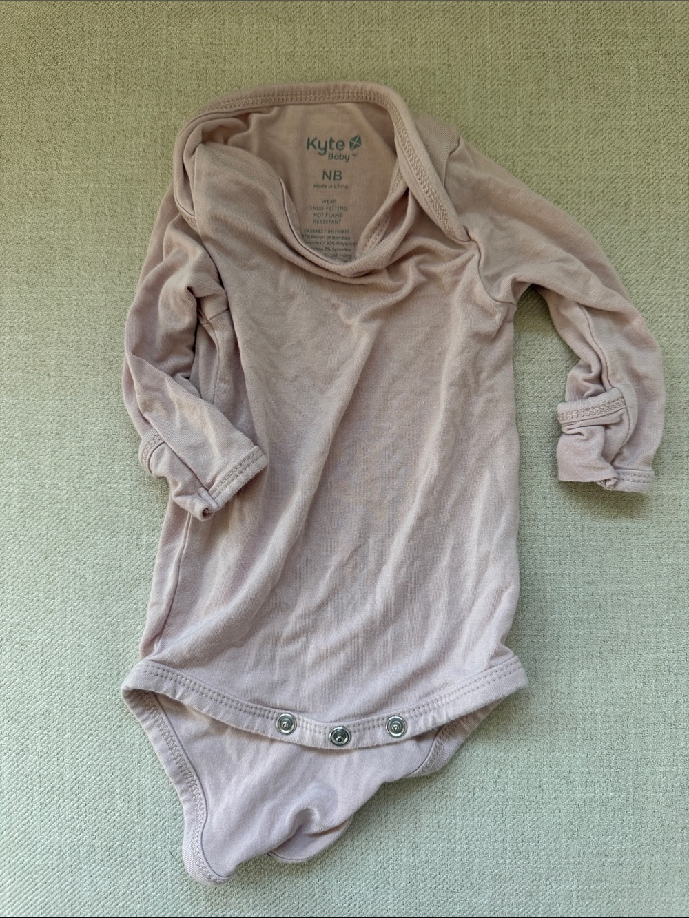 Kyte BABY Long Sleeve One-Piece in Dusty Pink newborn